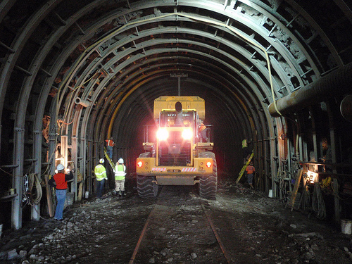 Cal Park Tunnel interior construction